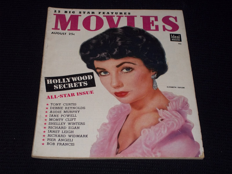 1954 AUGUST MOVIES MAGAZINE - LIZ TAYLOR FRONT COVER - E 14176