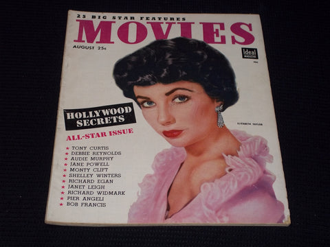 1954 AUGUST MOVIES MAGAZINE - LIZ TAYLOR FRONT COVER - E 14176