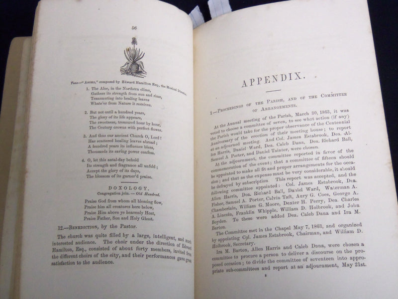 1863 HISTORICAL DISCOURSE OLD SOUTH MEETING HOUSE BY BACON & BARTON - J 8812