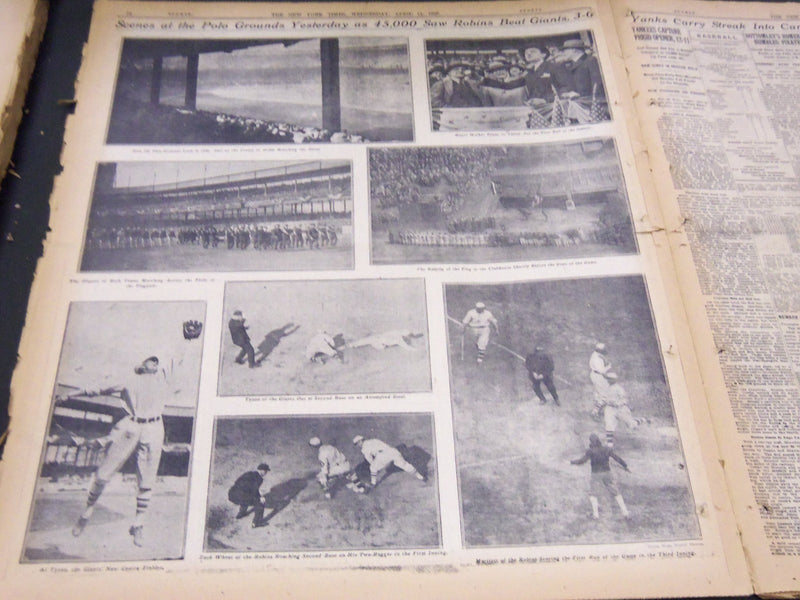 1926 APRIL 14 NEW YORK TIMES - BASEBALL RETURNS AS ROBINS BLANK GIANTS - NT 5050