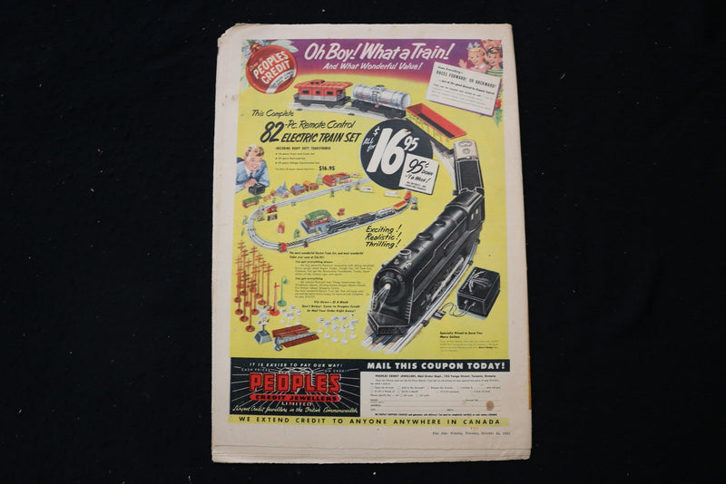 1953 OCTOBER 24 STAR WEEKLY MAGAZINE - RUTH ROMAN COVER - E 26137