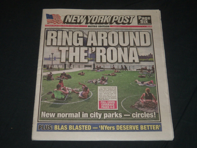 2020 MAY 16 NEW YORK POST NEWSPAPER - RING AROUND THE 'RONA - CITY PARKS