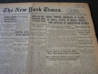 1919 FEB 6 NEW YORK TIMES - POWERS OBDURATE TO CLAIMS OF SMALL STATES - NT 6198