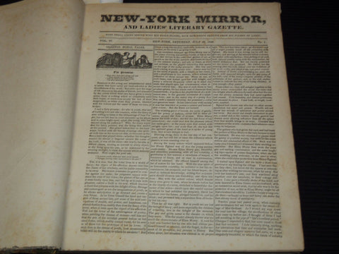 1826-1827 NEW YORK MIRROR AND LADIES GAZETTE BOUND VOLUME NO. 4 - KD 4675N