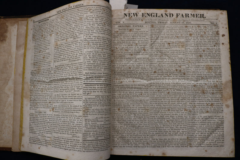1826-1827 NEW ENGLAND FARMER BOUND VOLUME #5 - KD 9535