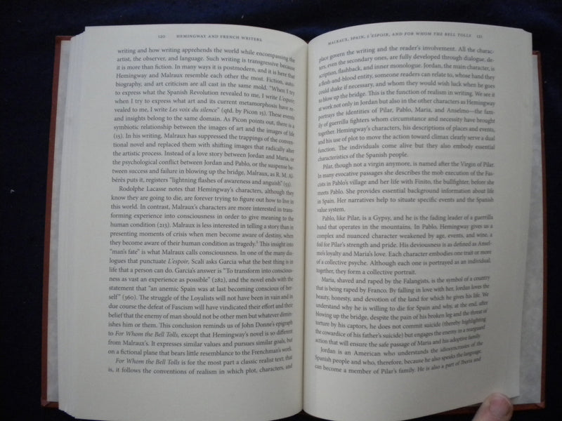 2010 HEMINGWAY AND FRENCH WRITERS HARDCOVER BOOK BY BEN STOLTZFUS - KD 8029