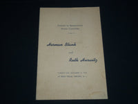 1939 DEC 12 HERMAN BLANK AND RUTH HUEWITZ DINNER COMMITTEE PROGRAM - J 4141