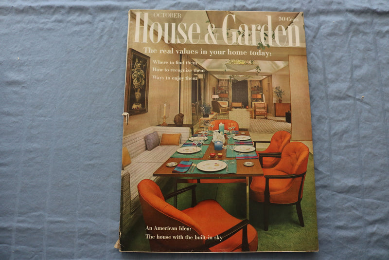 1959 OCTOBER HOUSE & GARDEN MAGAZINE - REAL VALUES IN YOUR HOME TODAY - E 9317