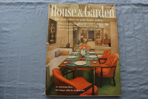 1959 OCTOBER HOUSE & GARDEN MAGAZINE - REAL VALUES IN YOUR HOME TODAY - E 9317
