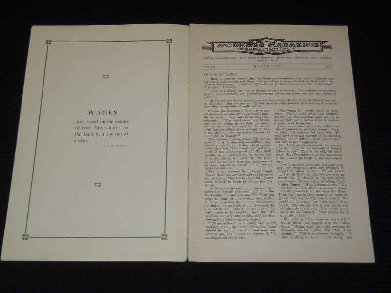 1925 MARCH E-J WORKERS MAGAZINE - VOLUME 3 ISSUE NO. 7 - J 7917