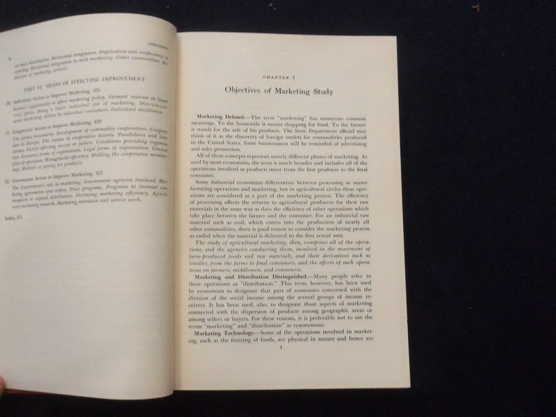 1951 AGRICULTURAL MARKETING HARDCOVER BOOK BY FREDERICK THOMSEN - KD 8244