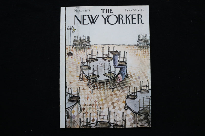 1973 MARCH 31 NEW YORKER MAGAZINE - GREAT ILLUSTRATED COVER - NY 2880