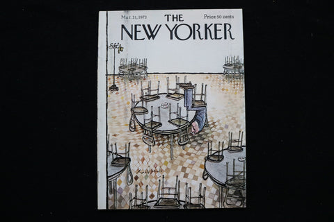 1973 MARCH 31 NEW YORKER MAGAZINE - GREAT ILLUSTRATED COVER - NY 2880