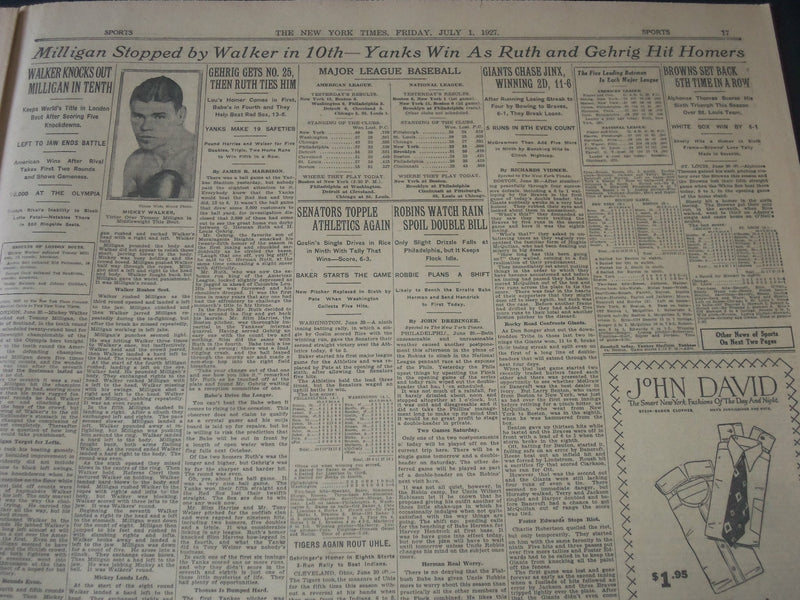 1927 JULY 1 NEW YORK TIMES - BYRD FLIES FOR HOURS IN FOG IN FRANCE - NT 7308