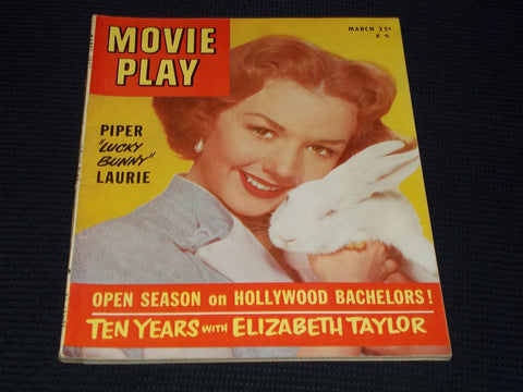 1953 MARCH MOVIE PLAY MAGAZINE - PIPER LAURIE FRONT COVER - E 14237