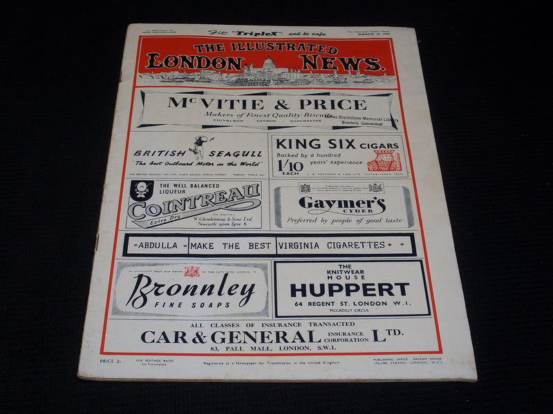 1955 MARCH 19 ILLUSTRATED LONDON NEWS MAGAZINE NICE COVERS & ADS - E 4272