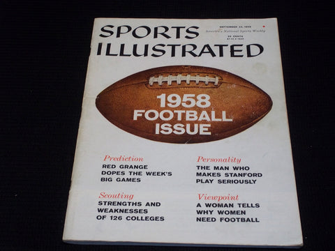1958 SEPTEMBER 22 SPORTS ILLUSTRATED MAGAZINE - FOOTBALL ISSUE COVER - E 3619