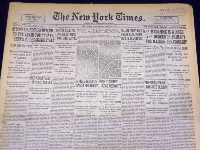 1930 APRIL 9 NEW YORK TIMES - JOSEPH CRATER APPOINTED JUSTICE - NT 1668