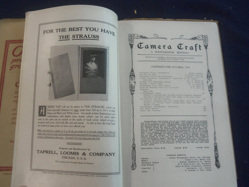 1910 OCTOBER CAMERA CRAFT MAGAZINE - SAN FRANCISCO - PHOTOS & ADS - SP 9336H
