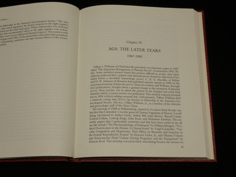1985 HISTORY OF AMERICAN GYNECOLOGICAL SOCIETY HARDCOVER BOOK - KD 7451