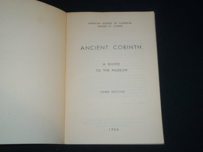 1956 ANCIENT CORINTH MUSEUM GUIDE CATALOG - THIRD MUSEUM - NICE PLATES - J 4148