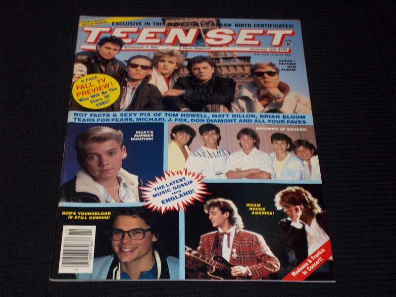 1985 NOVEMBER TEEN SET MAGAZINE - DURAN DURAN MENUDO FRONT COVER - E 15277