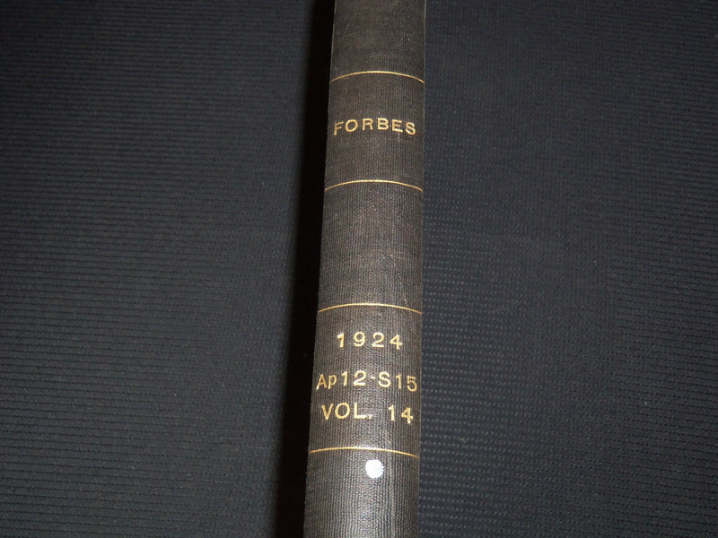 1924 APRIL 12-SEPTEMBER 15 FORBES MAGAZINE BOUND VOLUME - NICE ADS - R 10G