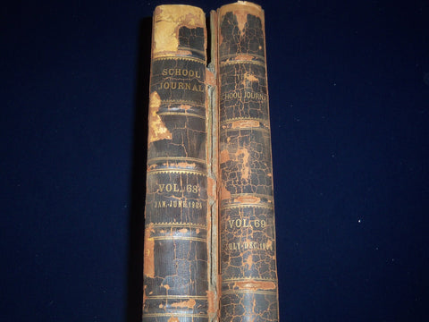 1904 THE SCHOOL JOURNAL MAGAZINE BOUND VOLUME NO. 68 & 69 LOT OF 2 - KD 3215