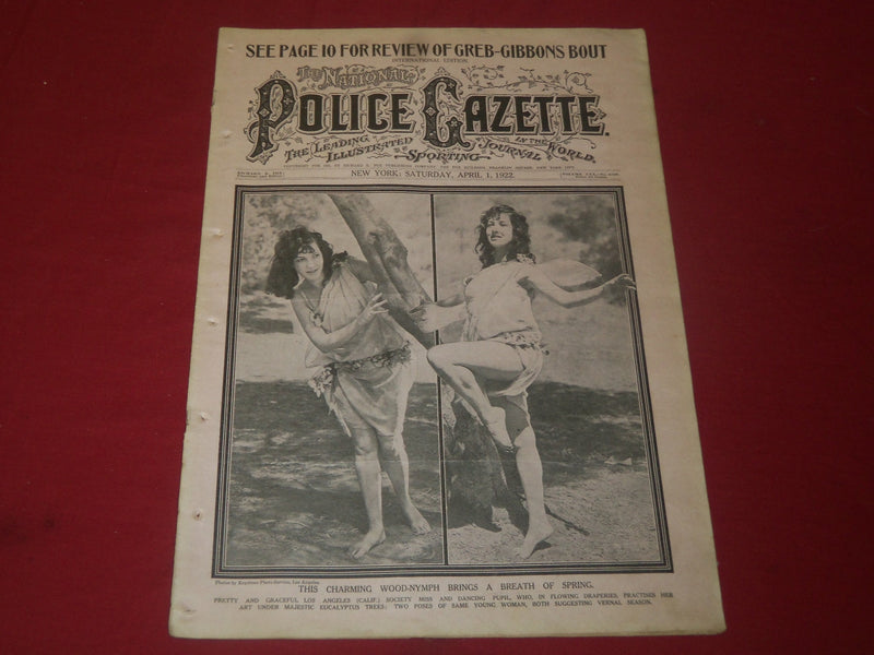 1922 APRIL 1 THE NATIONAL POLICE GAZETTE MAGAZINE - CHICAGO CUBS - B 5736