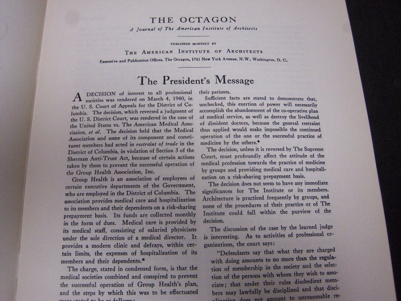 1935-1940 THE OCTAGON JOURNAL OF AMERICAN INSTITUTE LOT OF 39 ISSUES - O 529C