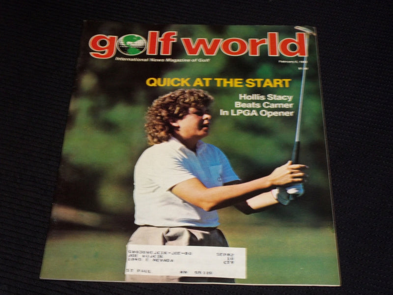 1982 FEBRUARY 5 GOLF WORLD MAGAZINE - HOLLIS STACY FRONT COVER - E 6896