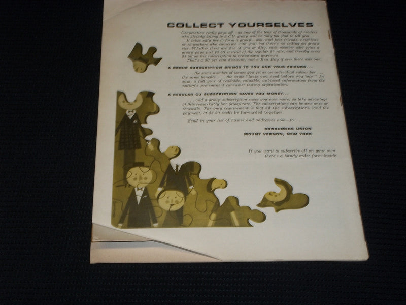 1958 MAY CONSUMER REPORTS MAGAZINE - TIRES FRONT COVER - E 6419