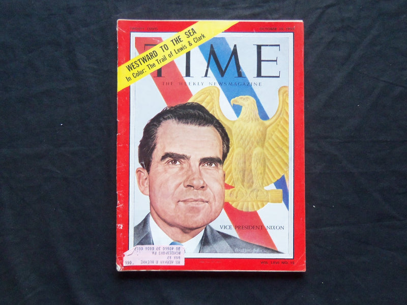 1955 OCTOBER 10 TIME MAGAZINE - VICE PRESIDENT RICHARD M. NIXON - T 1506