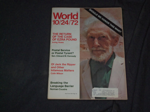 1972 OCTOBER 24 WORLD MAGAZINE - THE RETURN OF THE CASE OF EZRA POUND - CW 523