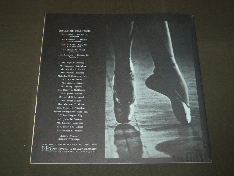 1968-1969 THE PENNSYLVANIA BALLET PROGRAM - NICE PHOTOS - J 5144