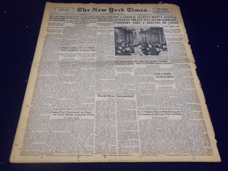 1949 MAY 24 NEW YORK TIMES - NEW GERMAN STATE SET UP - NT 3650