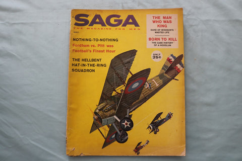 1960 DECEMBER SAGA MAGAZINE - HAT-IN-THE-RING SQUADRON COVER - E 26649