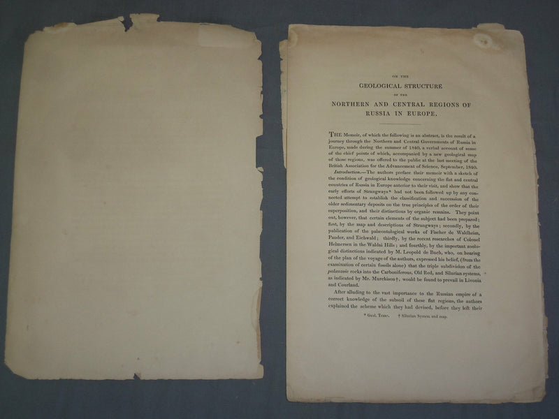 1841 GEOLOGICAL STRUCTURE OF NORTHERN AND CENTRAL REGIONS OF RUSSIA - J 4960