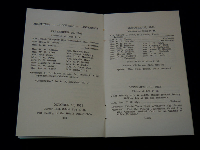 1963-1964 WYANDOTTE COUNTRY MEDICAL YEARBOOK - KANSAS - J 7319