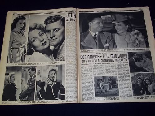 1949 OCTOBER 23 FILM ITALIAN MAGAZINE YVONNE SANSON COVER - PHOTOS - NP 944