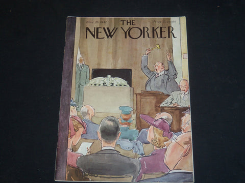 1942 MARCH 28 THE NEW YORKER MAGAZINE - ILLUSTRATED COVER - NY 1675