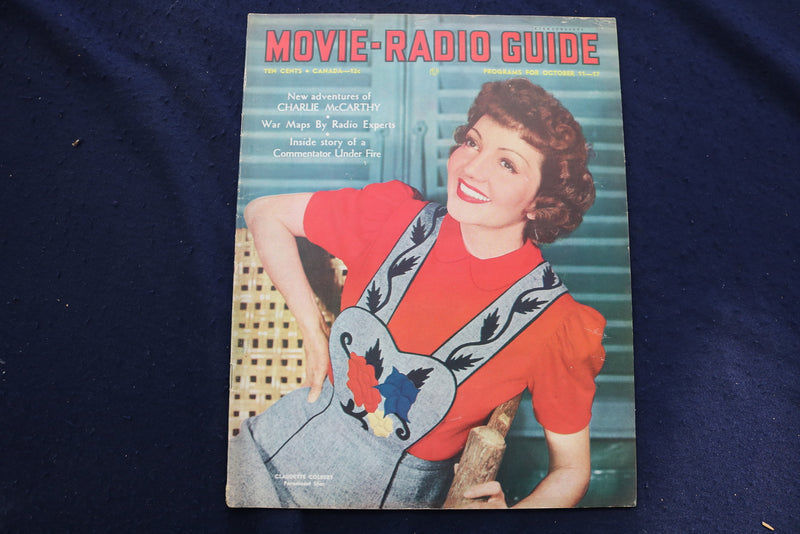 1941 OCTOBER 11-17 MOVIE-RADIO GUIDE MAGAZINE - CLAUDETTE COLBERT COVER - E 9281