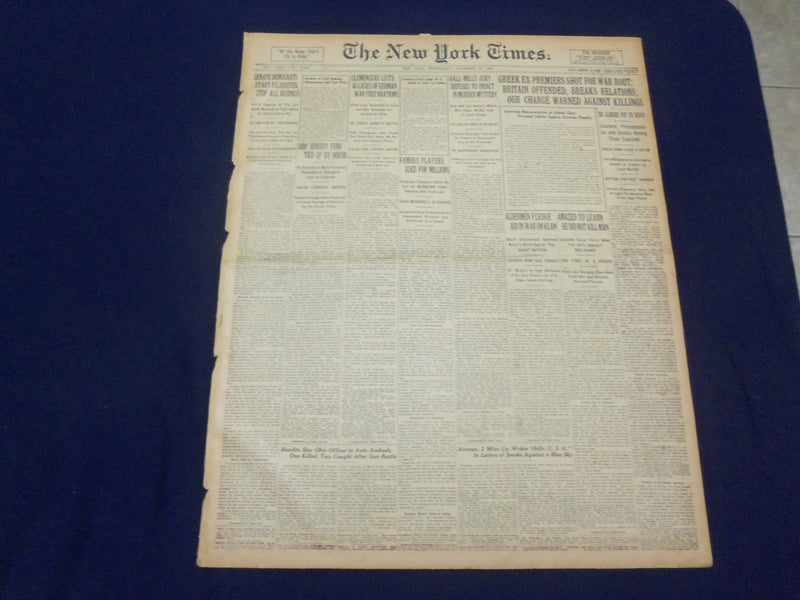 1922 NOVEMBER 29 NEW YORK TIMES - FAMOUS PLAYERS SUED FOR MILLIONS - NT 8432
