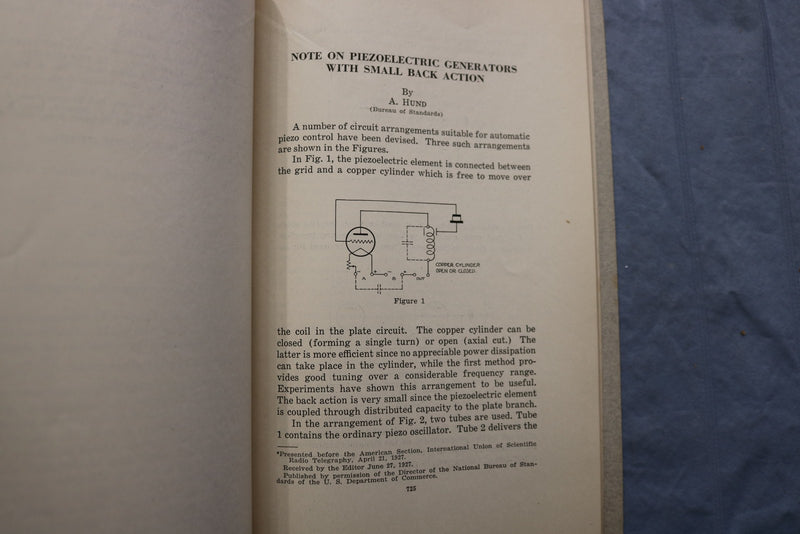 1927 AUGUST PROCEEDINGS OF INSTITUTE OF RADIO ENGINEERS SOFTCOVER BOOK - K 3234
