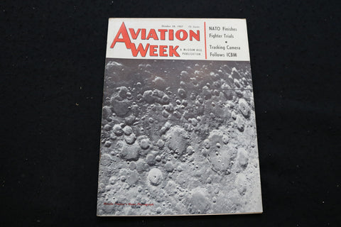 1957 OCT 28 AVIATION WEEK MAGAZINE - MISSILE TRACKER'S MOON COVER - SP 4175P