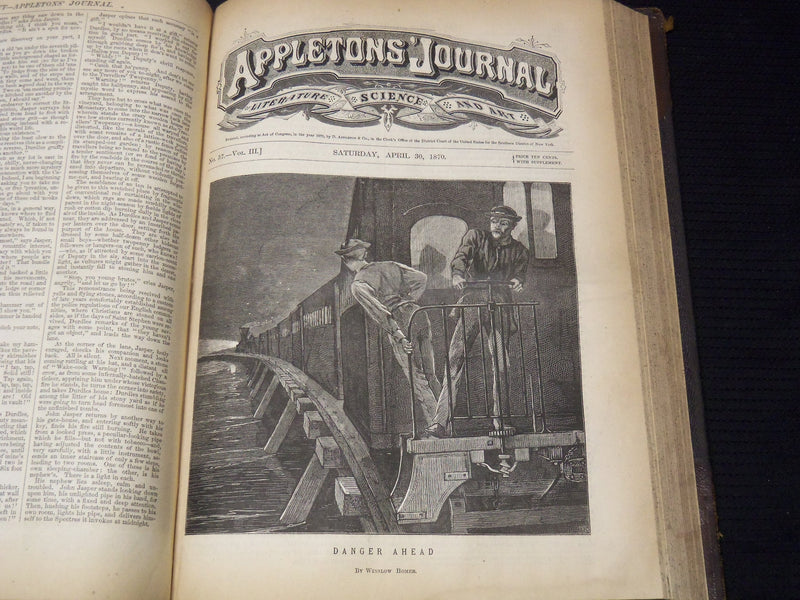 1870 JAN-JUNE APPLETON'S JOURNAL BOUND VOLUME NO. 3 - ILLUSTRATIONS - KD 7462H