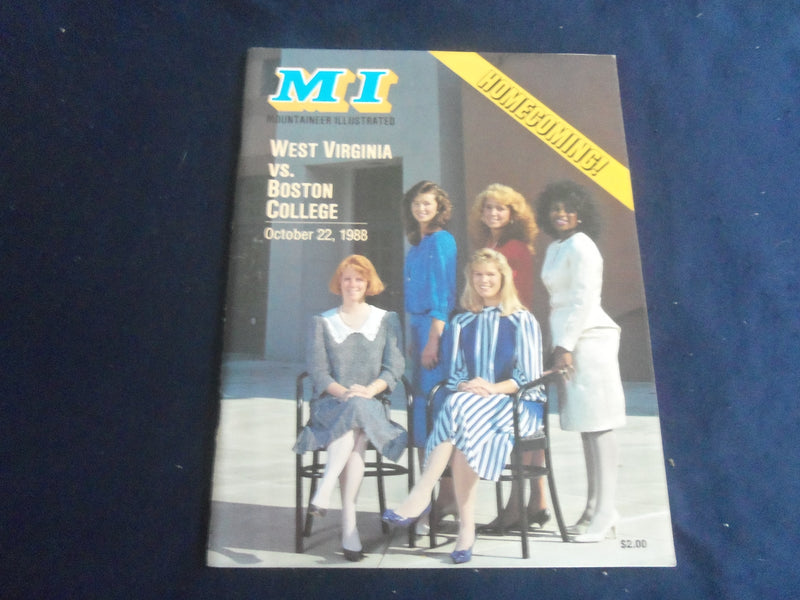 1988 OCT 22 FOOTBALL PROGRAM - WEST VIRGINIA UNIV VS BOSTON COLLEGE - SP 4686W