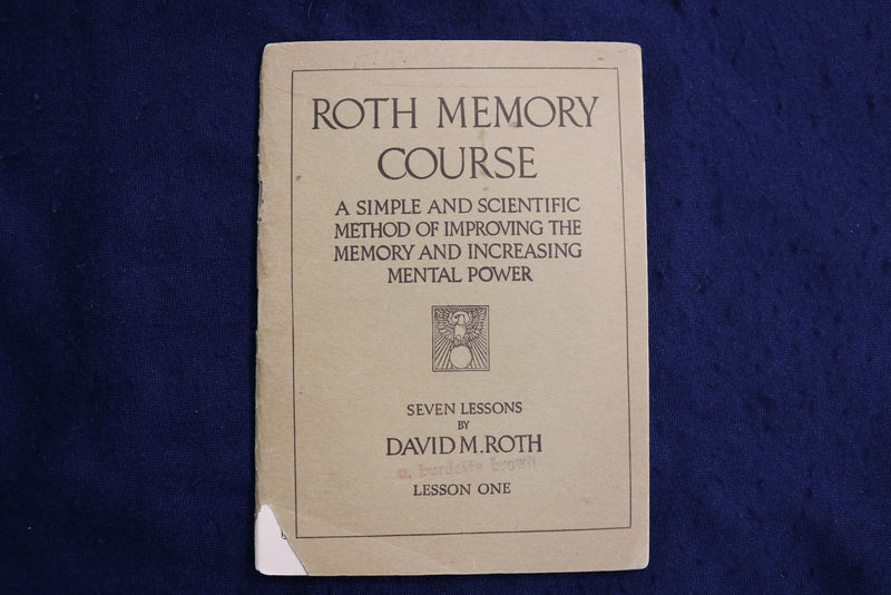 1918 ROTH MEMORY COURSE - SEVEN LESSONS - SOFTCOVER BOOKS - LOT OF 7 - K 1350