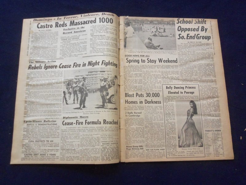 1965 MAY 1 BOSTON RECORD AMERICAN NEWSPAPER-REBELS IGNORE A CEASE-FIRE - NP 6279