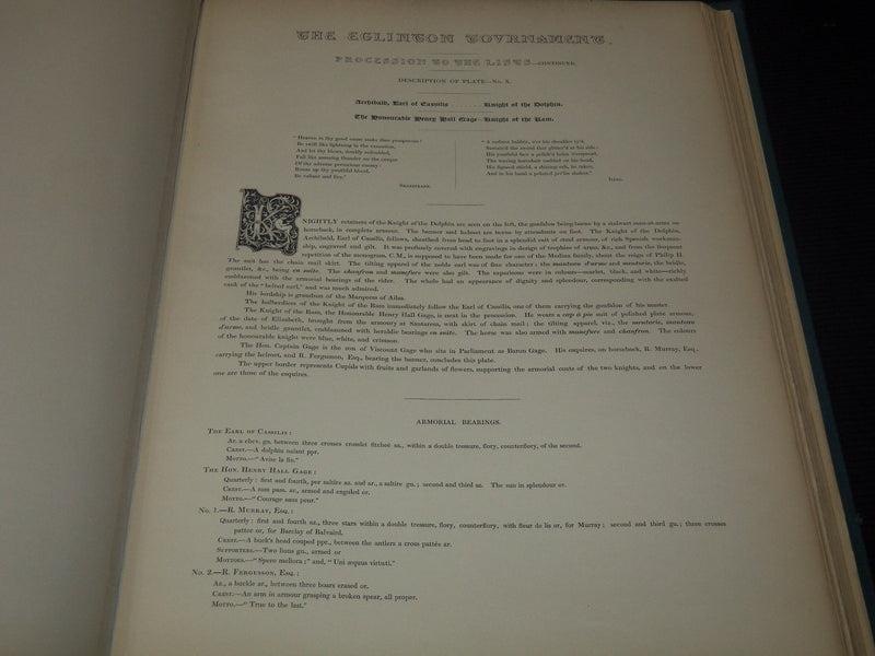 1843 THE EGLINTON TOURNAMENT VOLUME - LONDON - GREAT PLATES - Z 255
